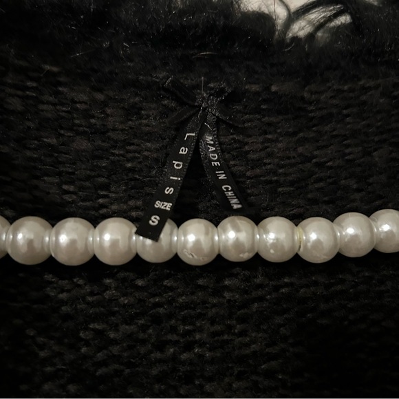 SOLD Lapis Y2K Faux Fur Knit Style Long Cardigan - Picture 8 of 8